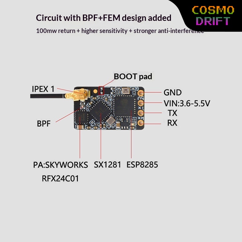 Drone Racing Receiver - Odbiornik Hot BAYCK Expresslrs Elrs 2.4